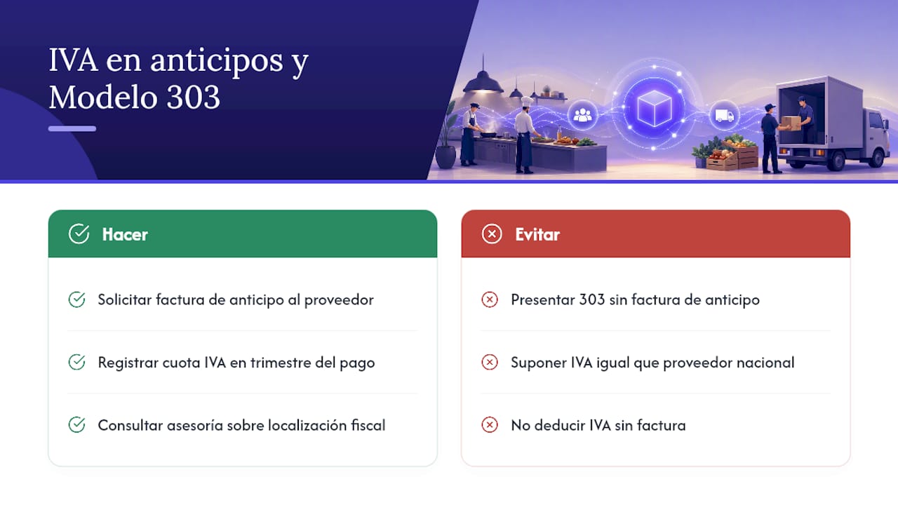 Cómo afecta el IVA de los anticipos al Modelo 303