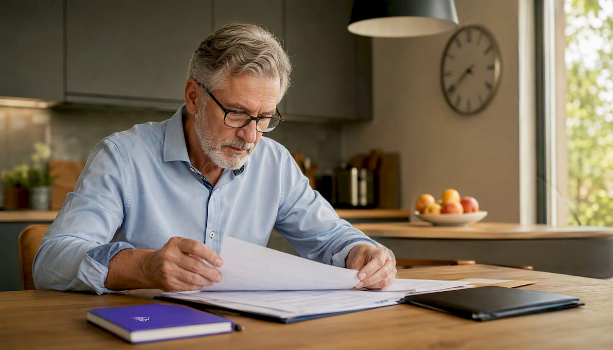 Manos firmando documento en escritorio profesional